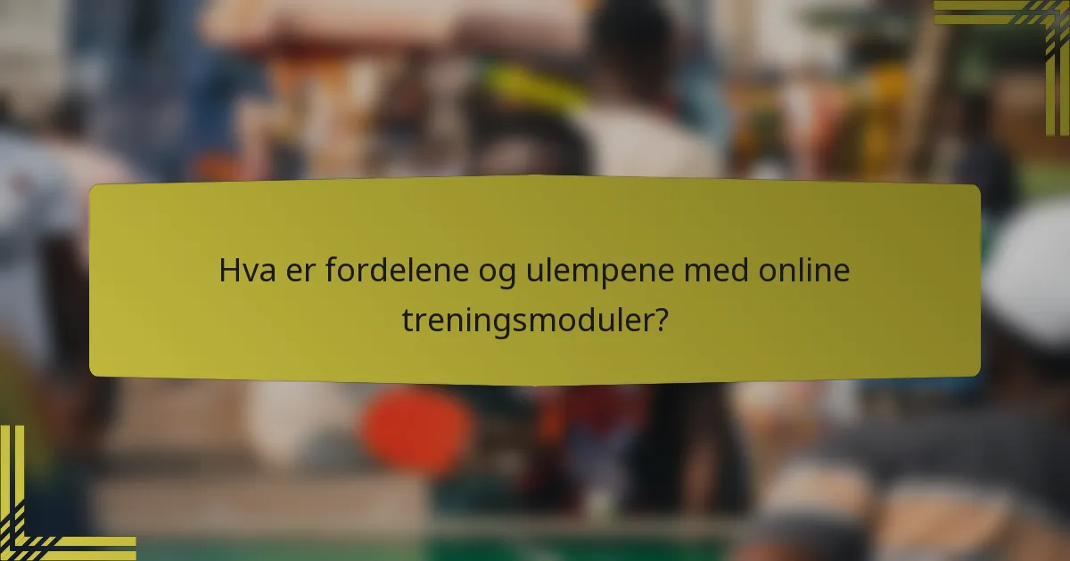 Hva er fordelene og ulempene med online treningsmoduler?
