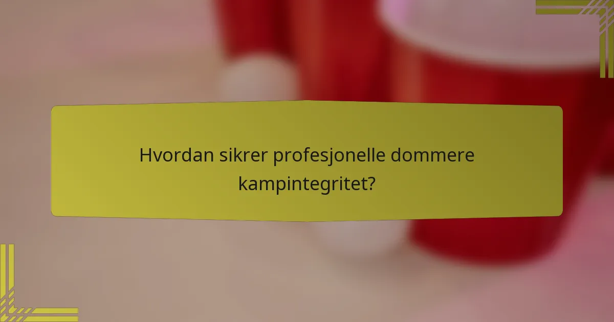 Hvordan sikrer profesjonelle dommere kampintegritet?
